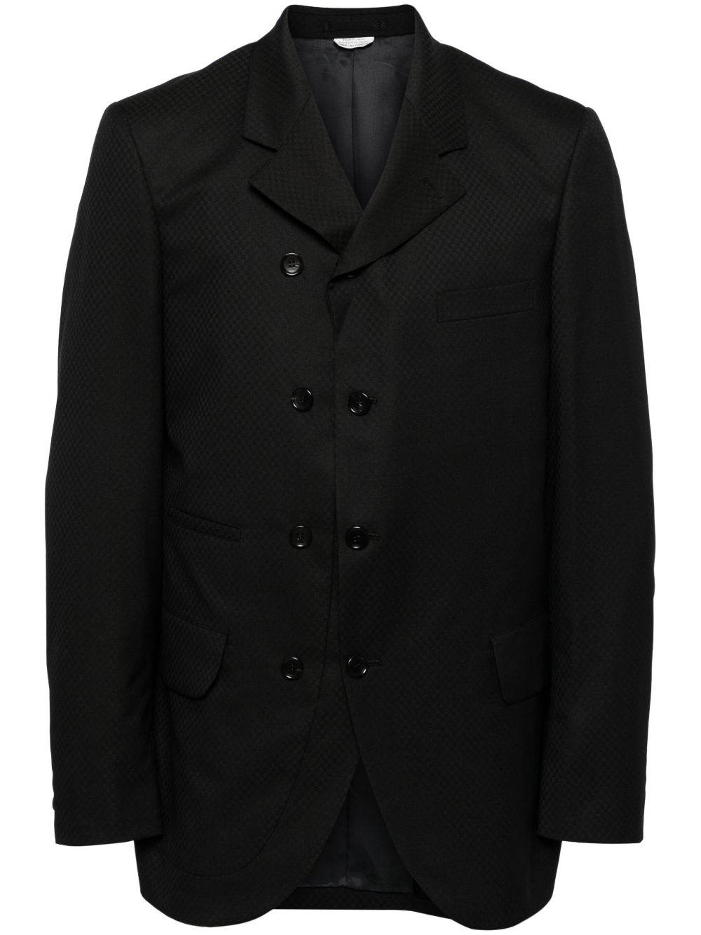 Comme des Garçons Homme Deux 迷你棋盘格纹西装夹克 - 黑色