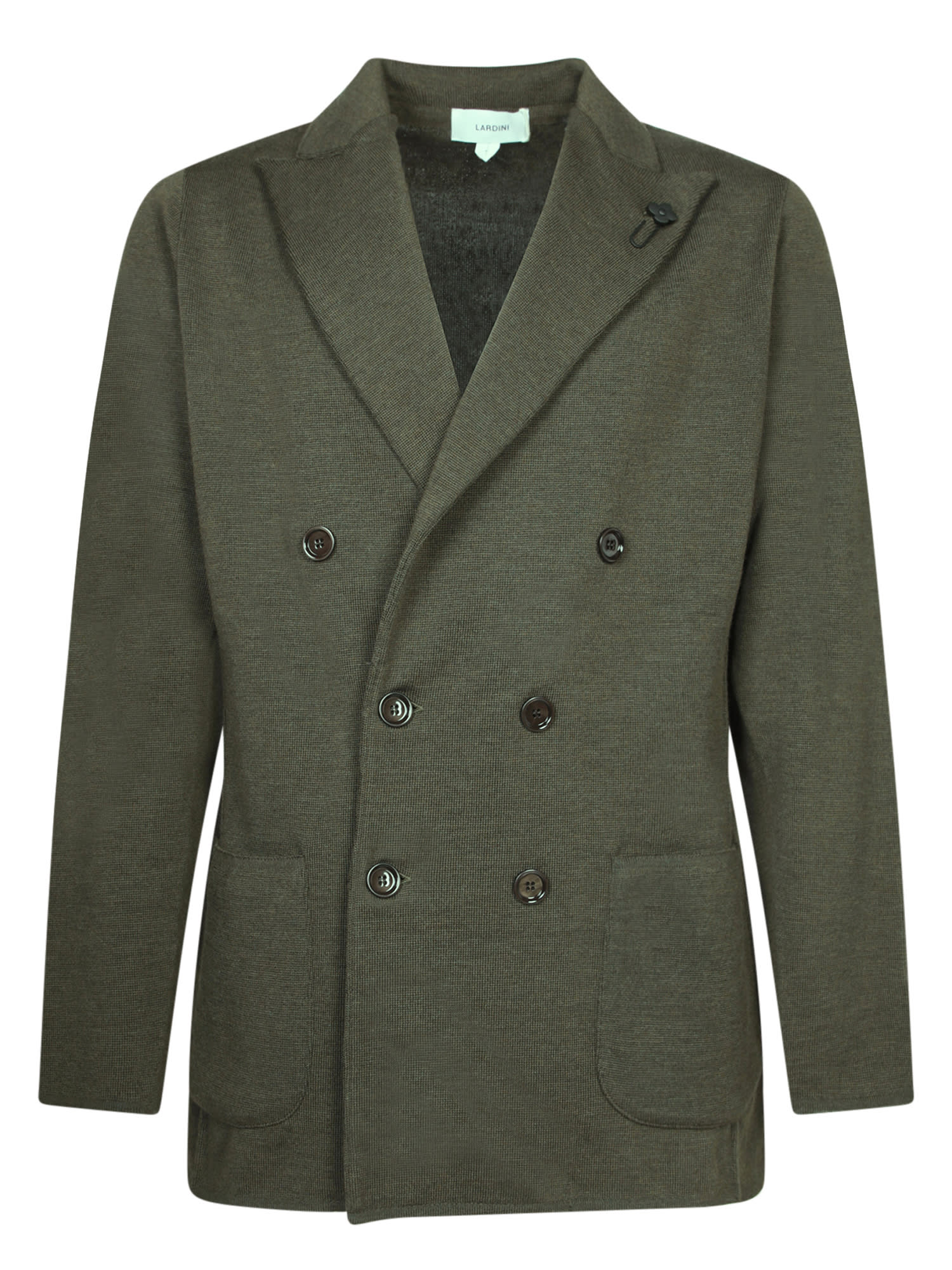 Lardini Military Green Wool Cardigan Jacket