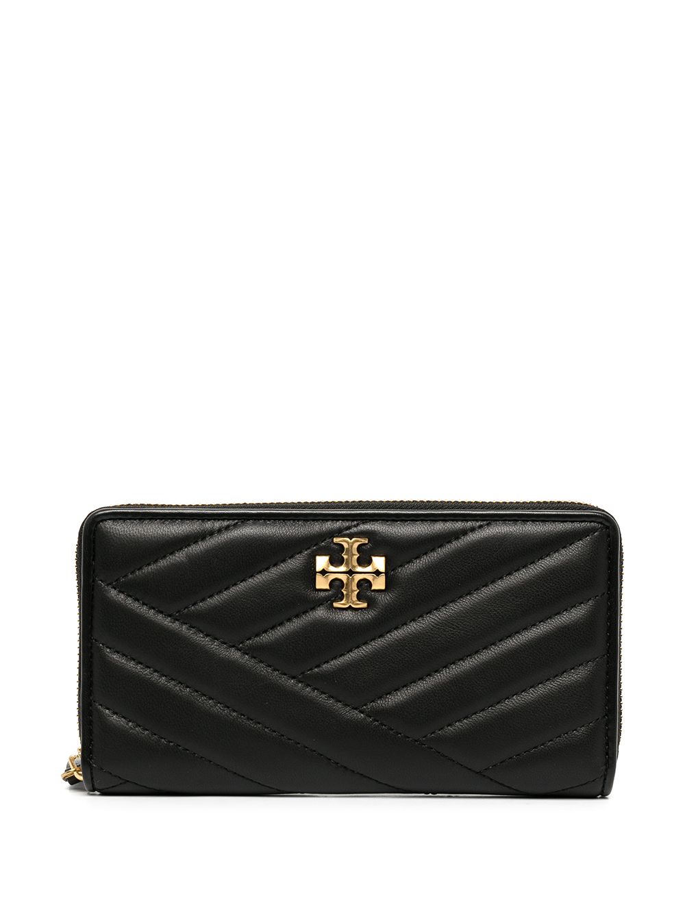 Tory Burch Kira Chevron 拉链长款钱包 - 黑色