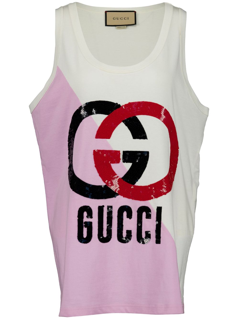 Gucci Interlocking G 亮片缀饰坦克背心 - 白色