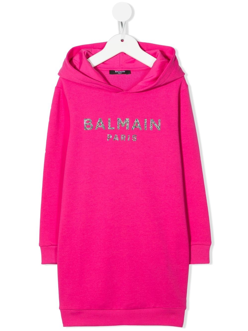Balmain Kids 巴尔曼 logo印花连帽连衣裙 - 粉色