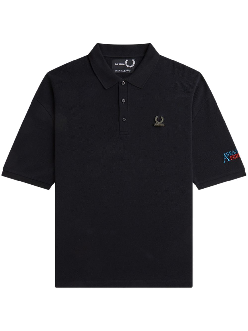 Fred Perry logo刺绣棉polo衫 - 黑色