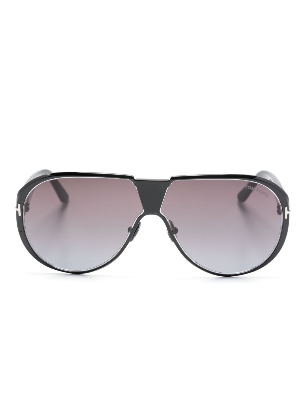 TOM FORD Eyewear Vicenzo 飞行员镜框太阳眼镜 - 黑色