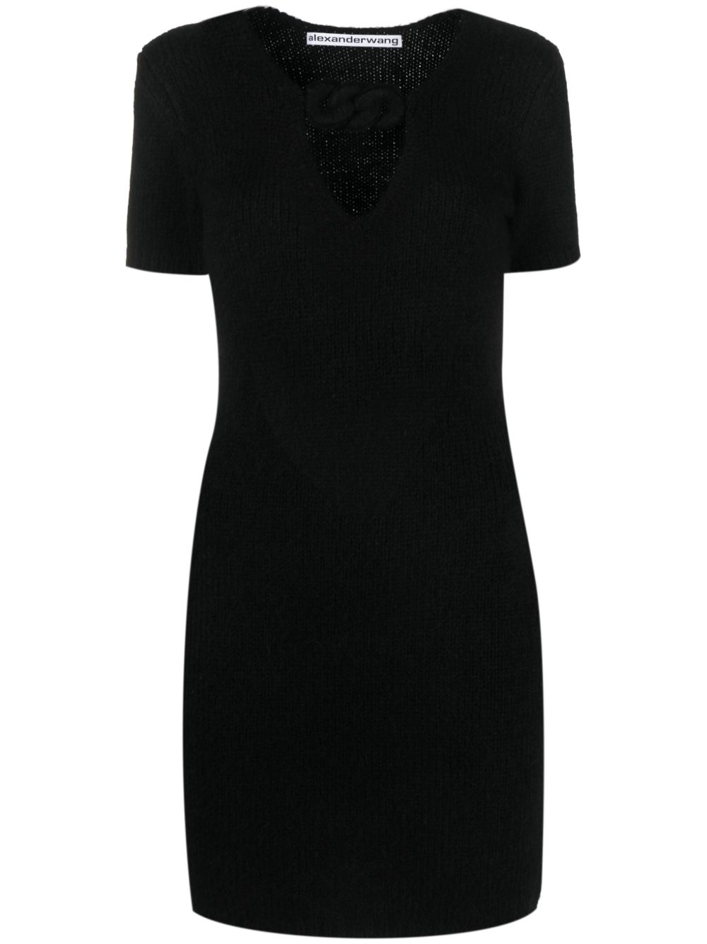 Alexander Wang 绳索细节针织迷你连衣裙 - 黑色