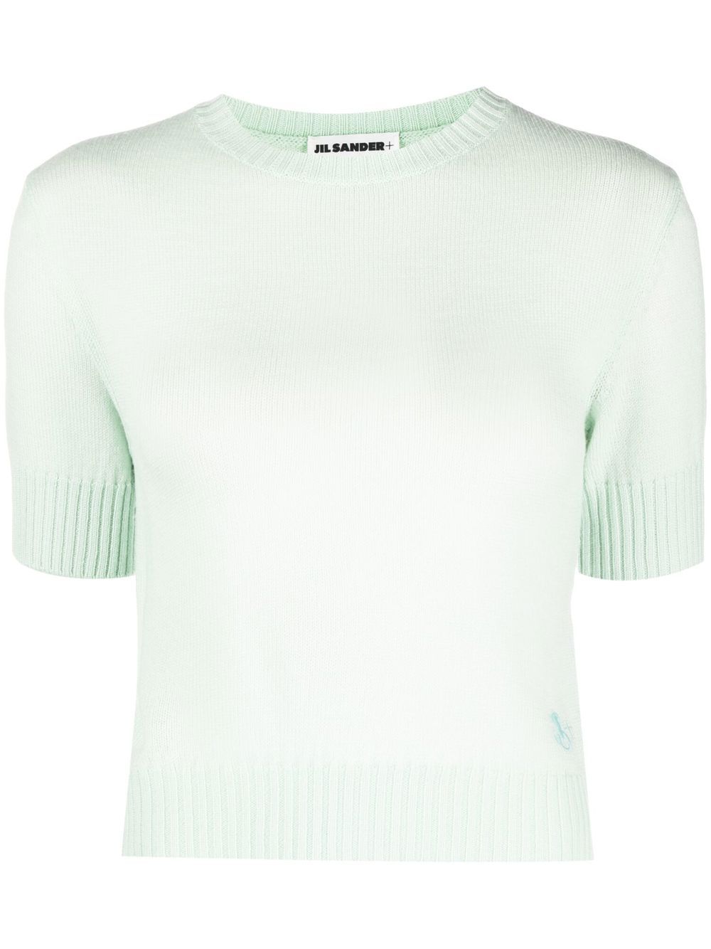 Jil Sander 圆领短袖针织上衣 - 绿色