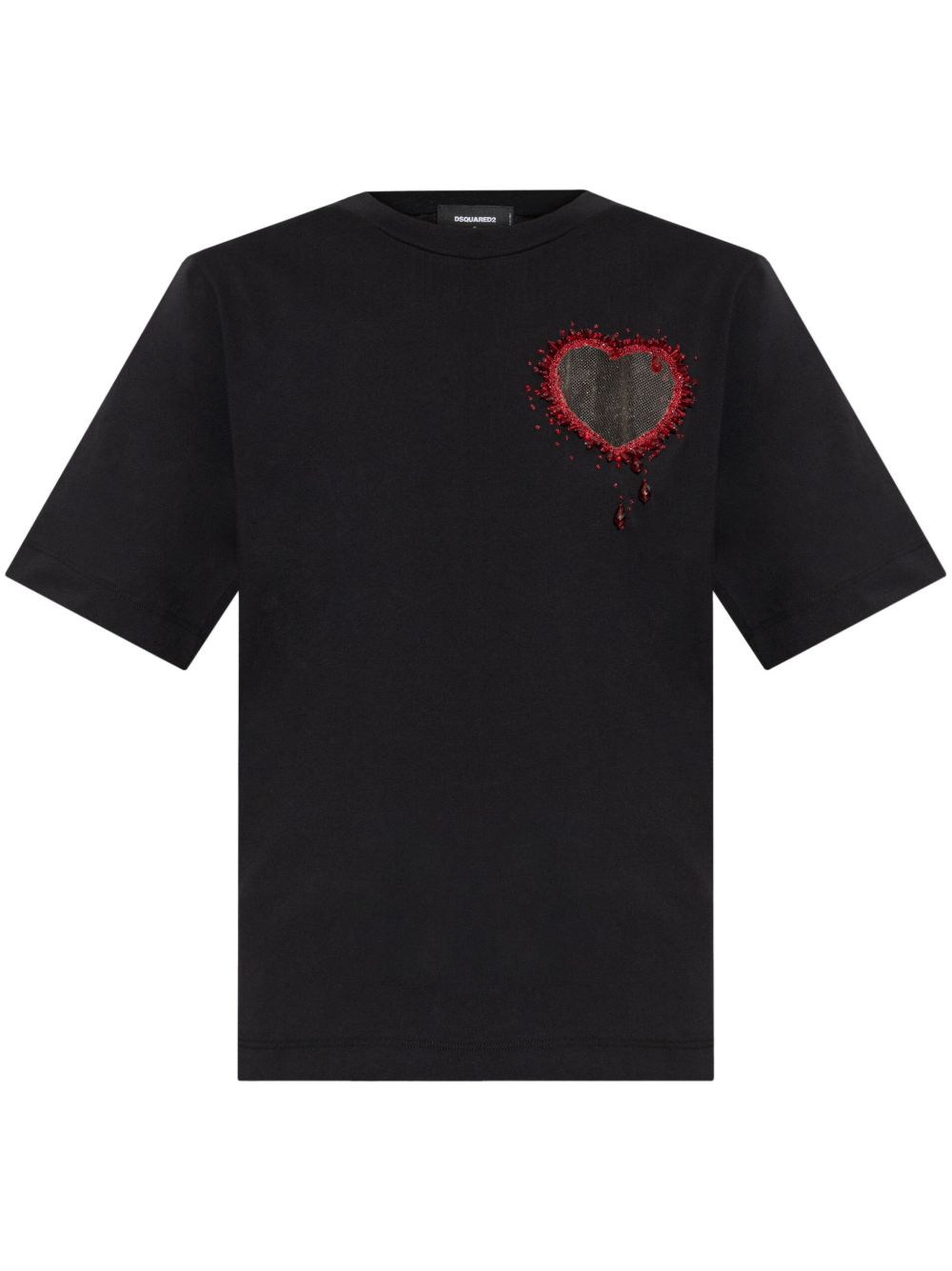 DSQUARED2 Heart T恤 - 黑色