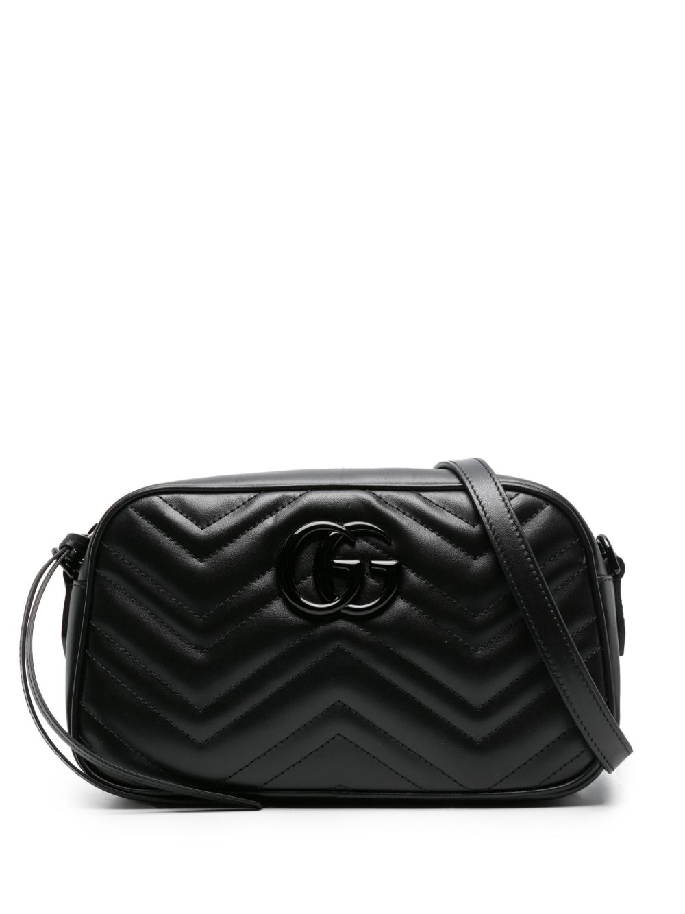 Gucci GG Marmont 小号单肩包 - 黑色