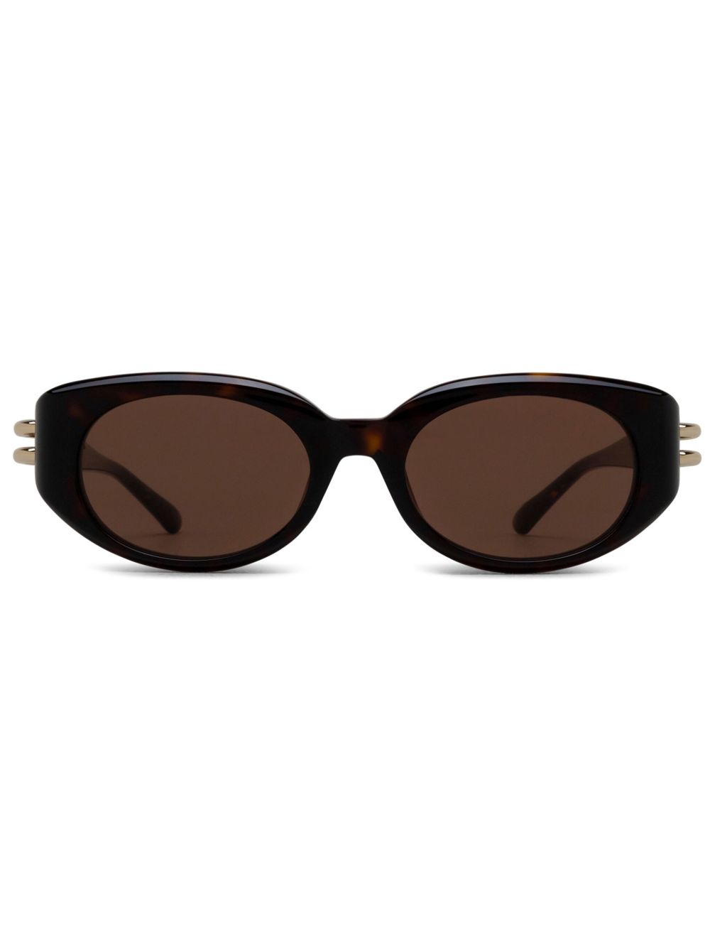 Alexander McQueen Eyewear 圆框太阳眼镜 - 褐色