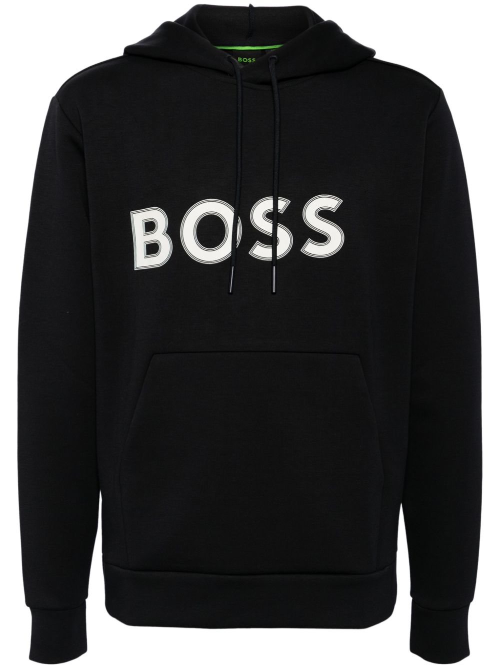 BOSS logo印花连帽衫 - 蓝色