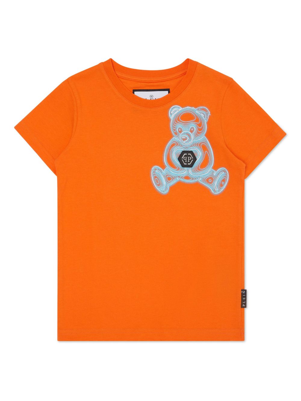 Philipp Plein Junior 泰迪熊印花棉T恤 - 橘色