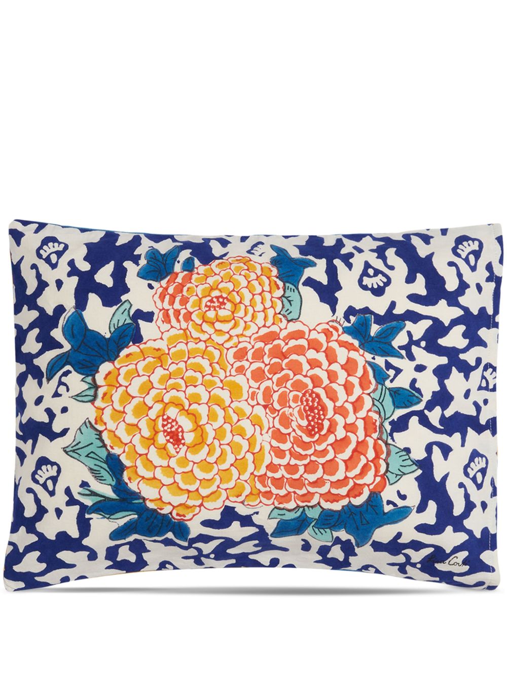 Lisa Corti Arabesque Corolla 棉抱枕（40厘米 x 30厘米） - 蓝色