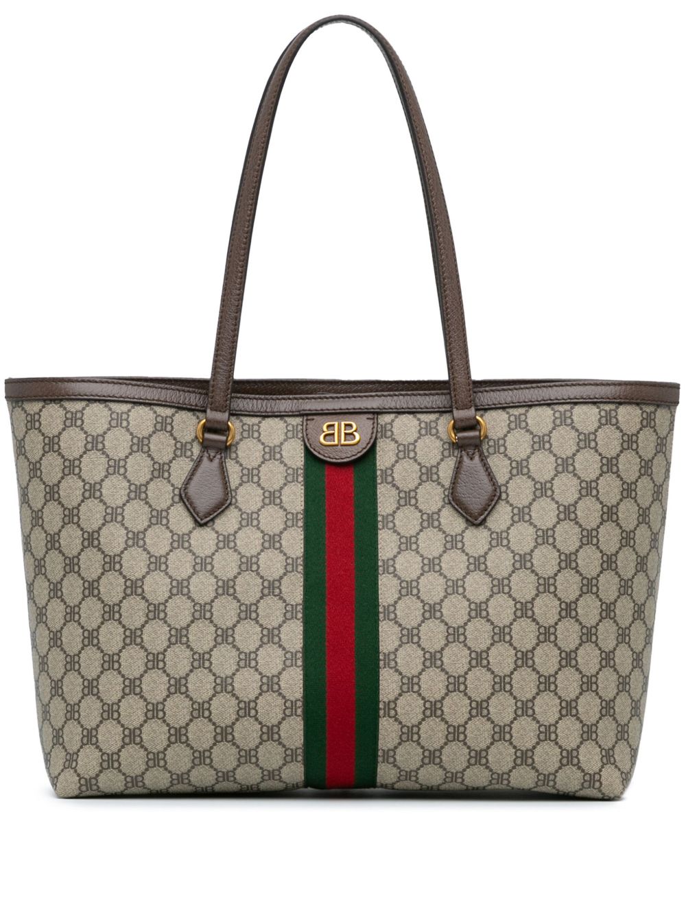 Balenciaga Pre-Owned The Hacker Project Medium BB Supreme Ophidia 手提包（2022年典藏款） - 褐色