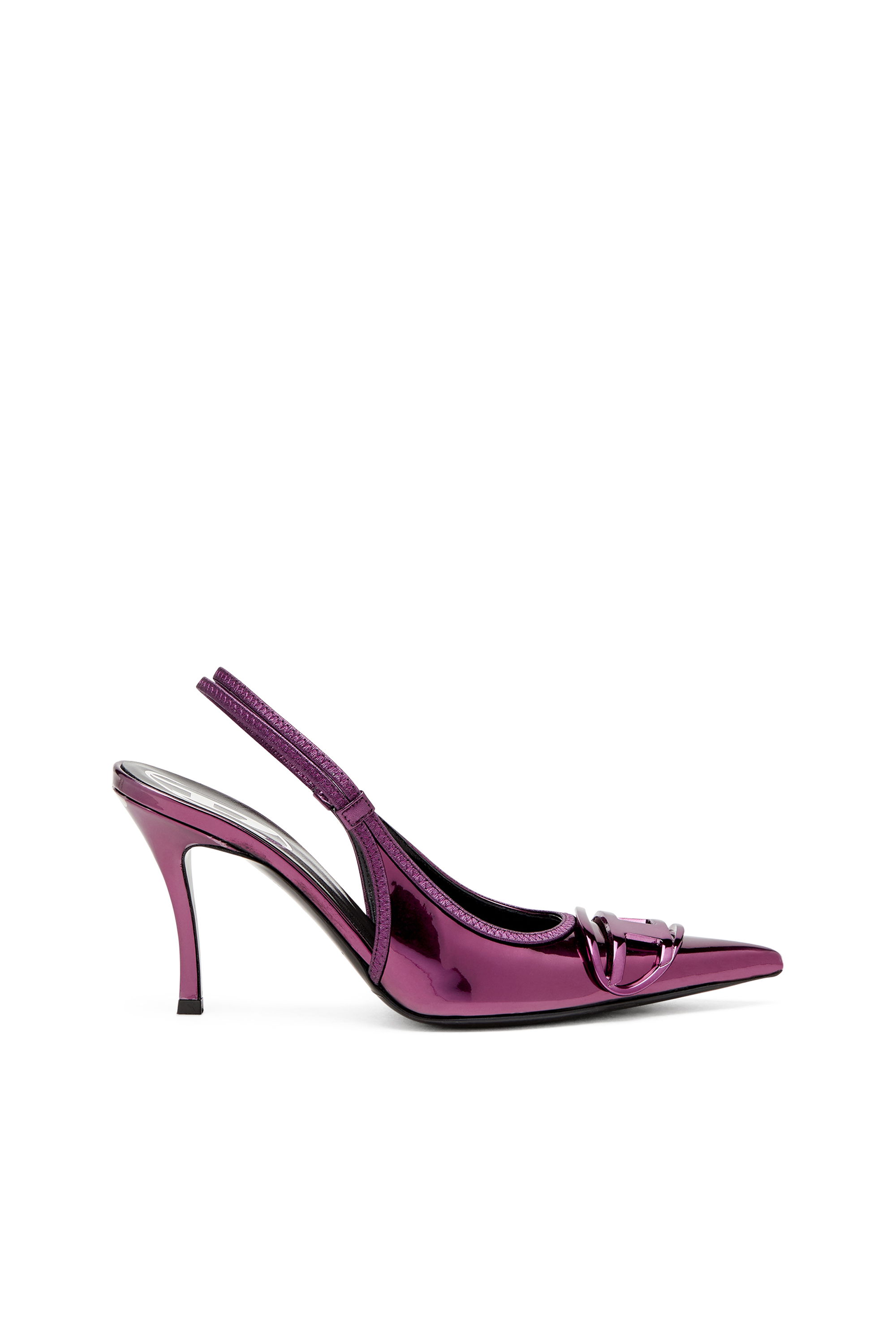 Diesel - D-Venus-Slingback pumps with mirror finish - Heels - Woman - Violet