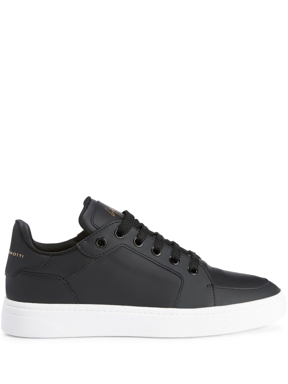 Giuseppe Zanotti 穿孔细节低帮运动鞋 - 黑色