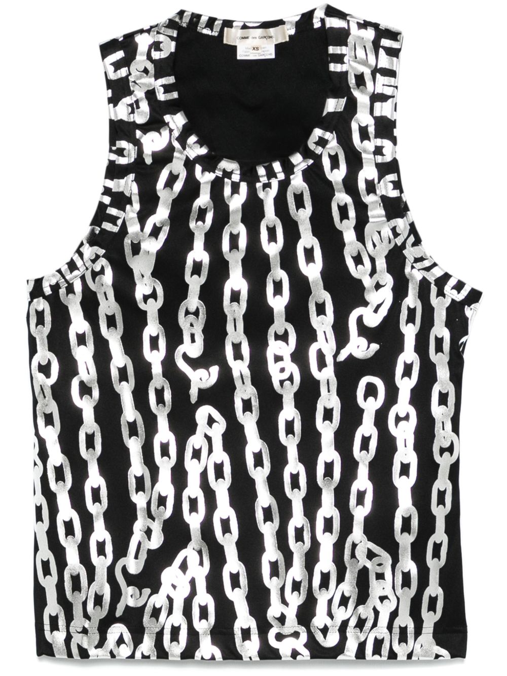 Comme Des Garçons 搭链印花坦克背心 - 黑色