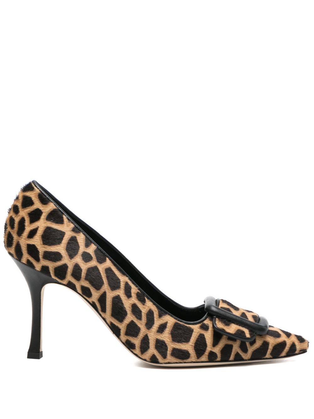 Manolo Blahnik Maysalepump 豹纹高跟鞋 - 黑色
