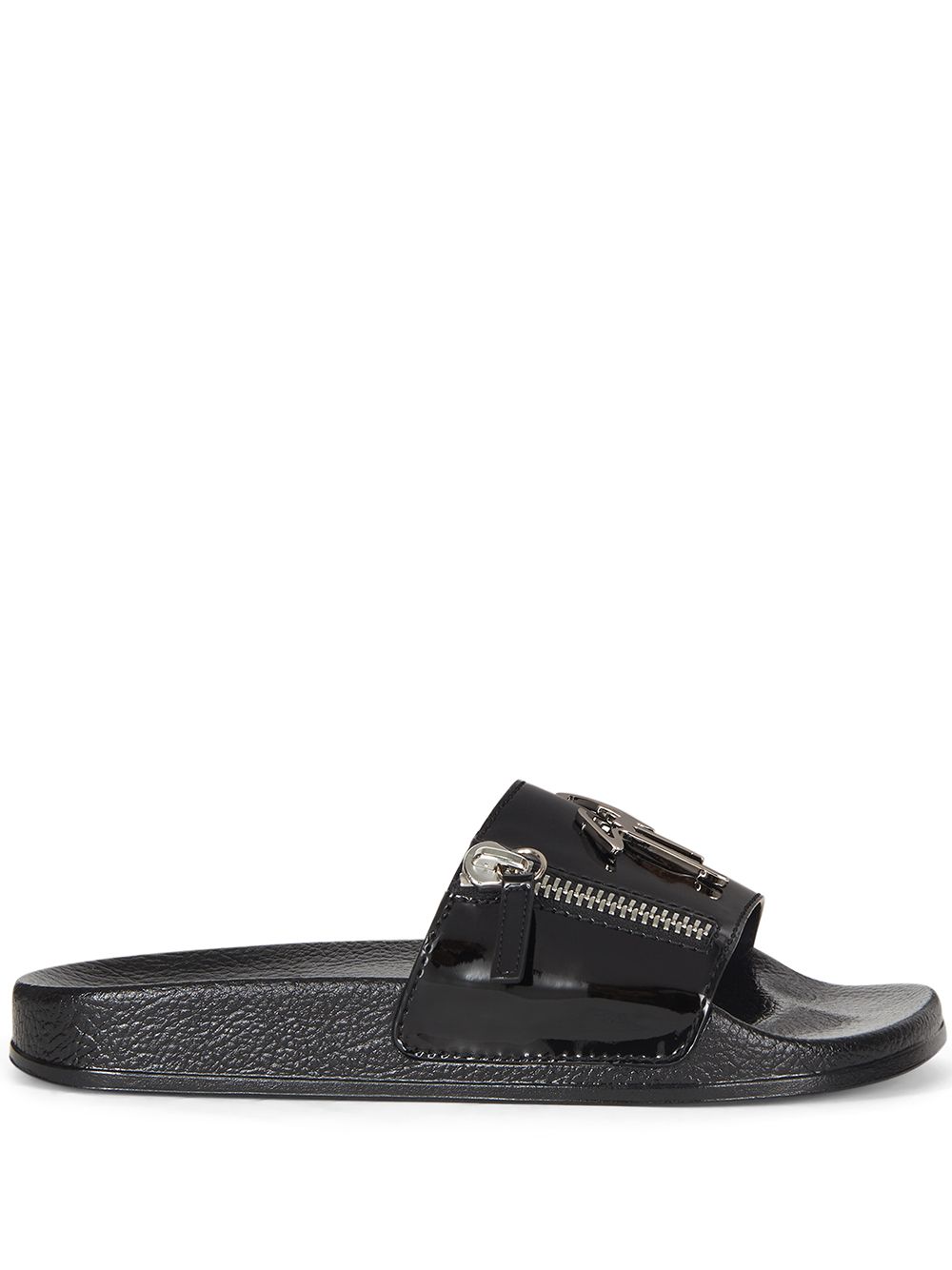 Giuseppe Zanotti Brett Zip 拖鞋 - 黑色