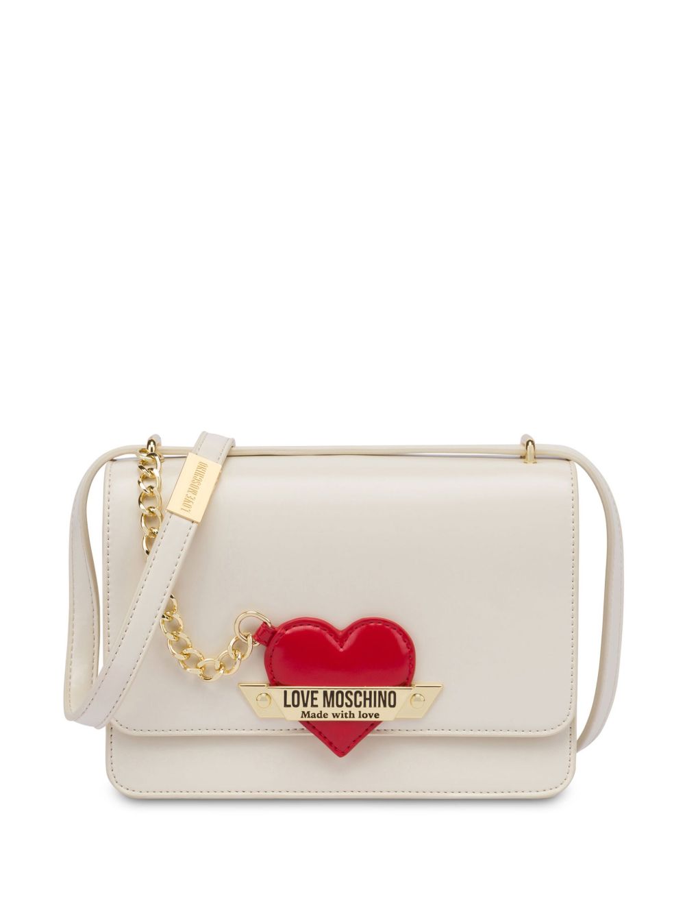 Love Moschino logo 贴花斜挎包 - 白色