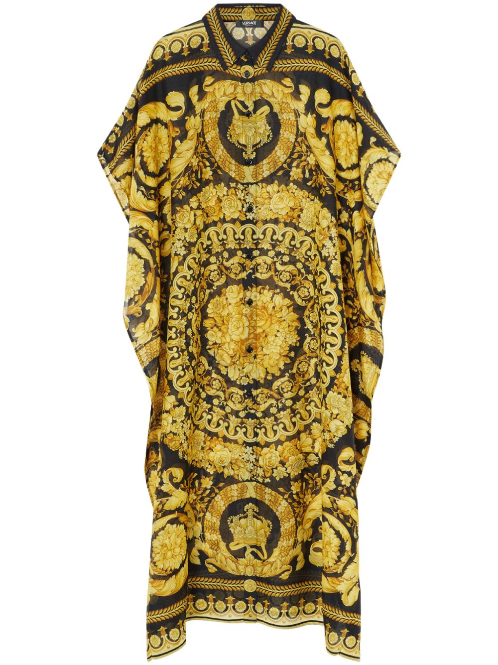 Versace Barocco 沙滩罩衫裙 - 黑色
