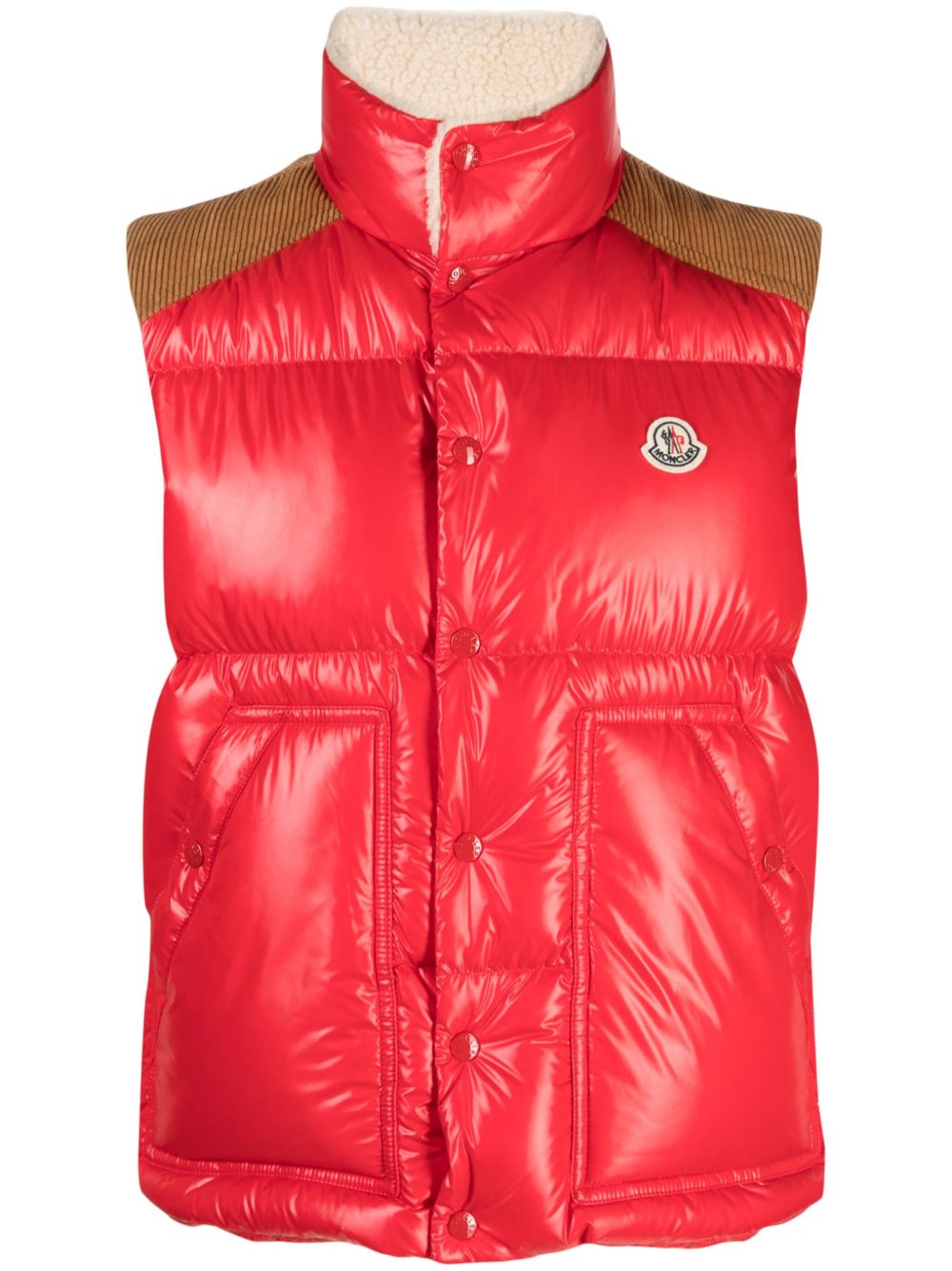 Moncler Ardeche 标贴羽绒马甲 - 红色