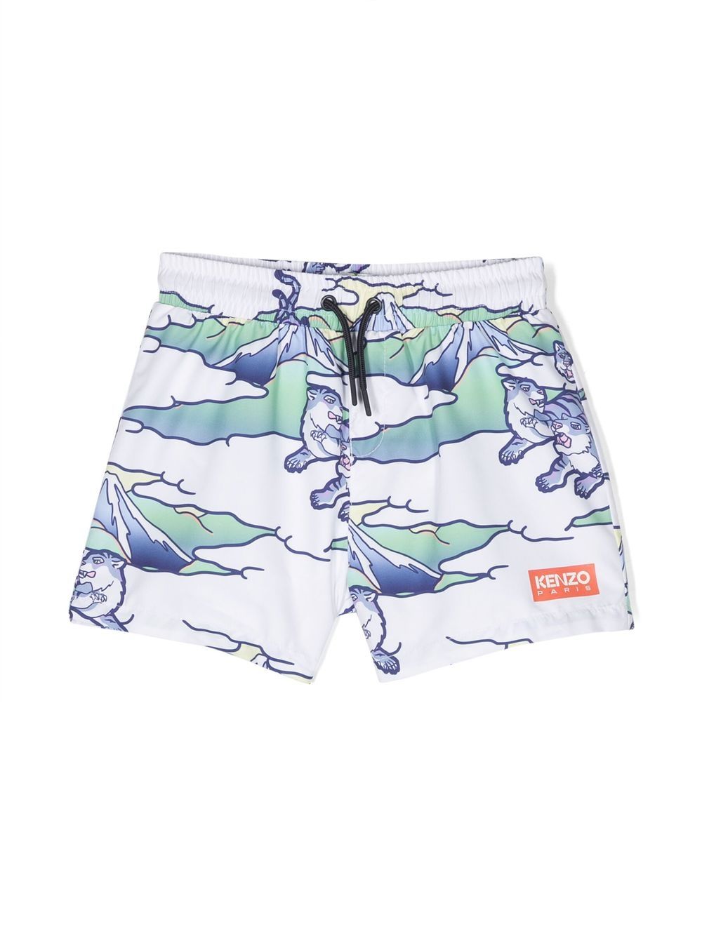 Kenzo Kids 动物纹泳裤 - 白色