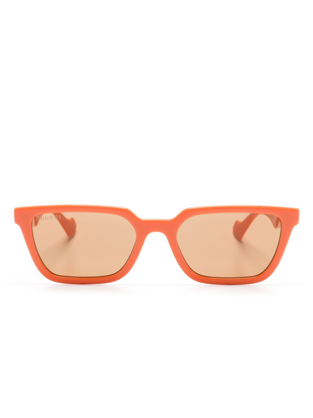 Gucci Eyewear 长方形框太阳眼镜 - 橘色