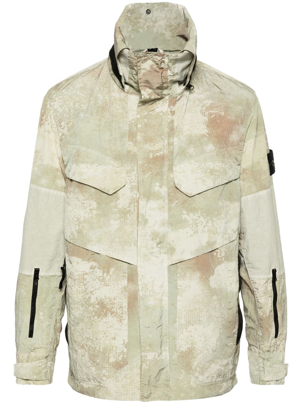 Stone Island 罗盘徽章连帽夹克 - 绿色