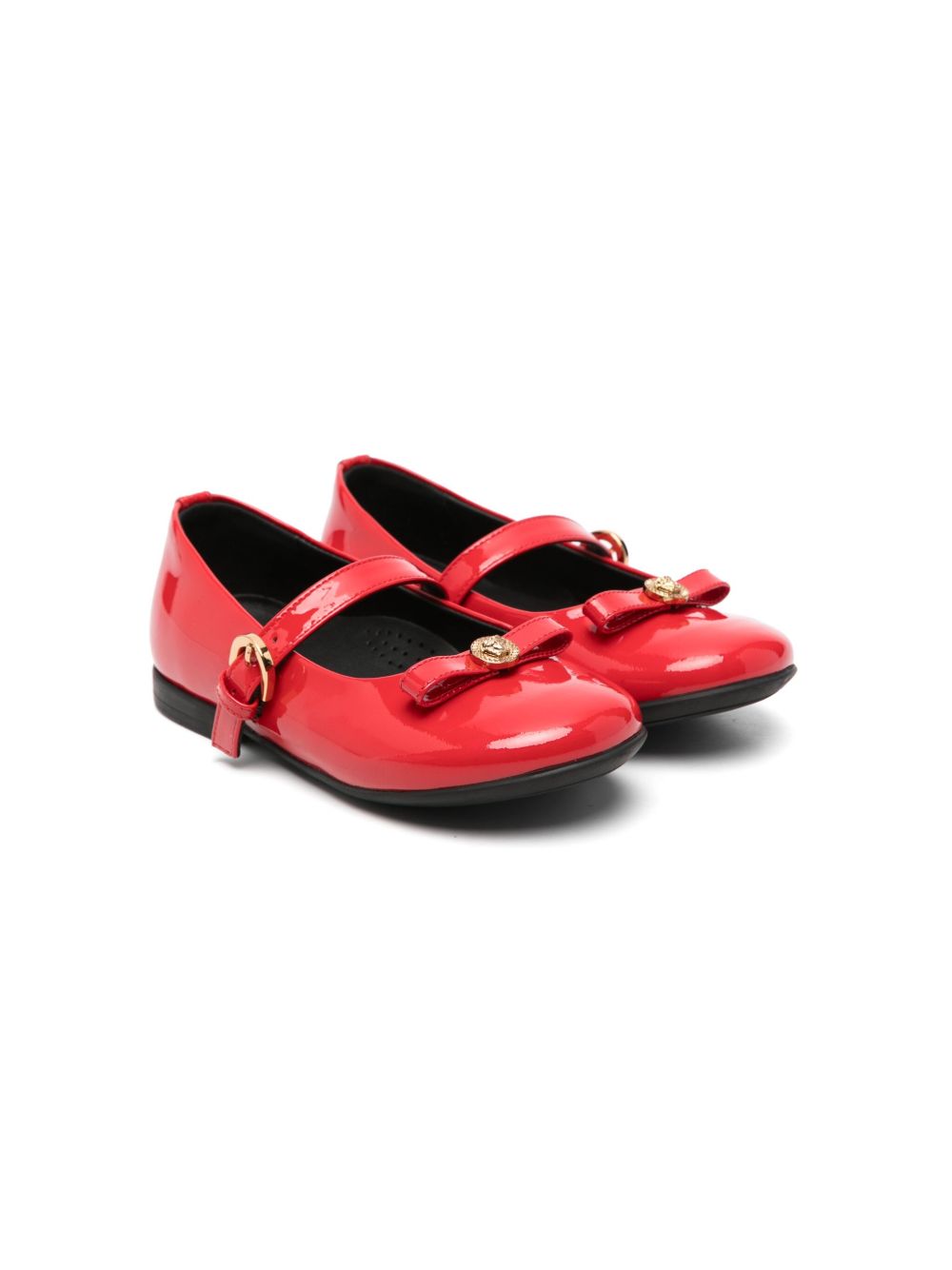 Versace Kids Gianni Ribbon 芭蕾平底鞋 - 红色