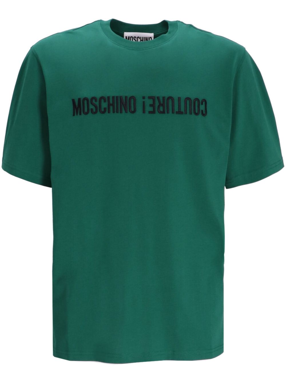 Moschino logo印花棉T恤 - 绿色
