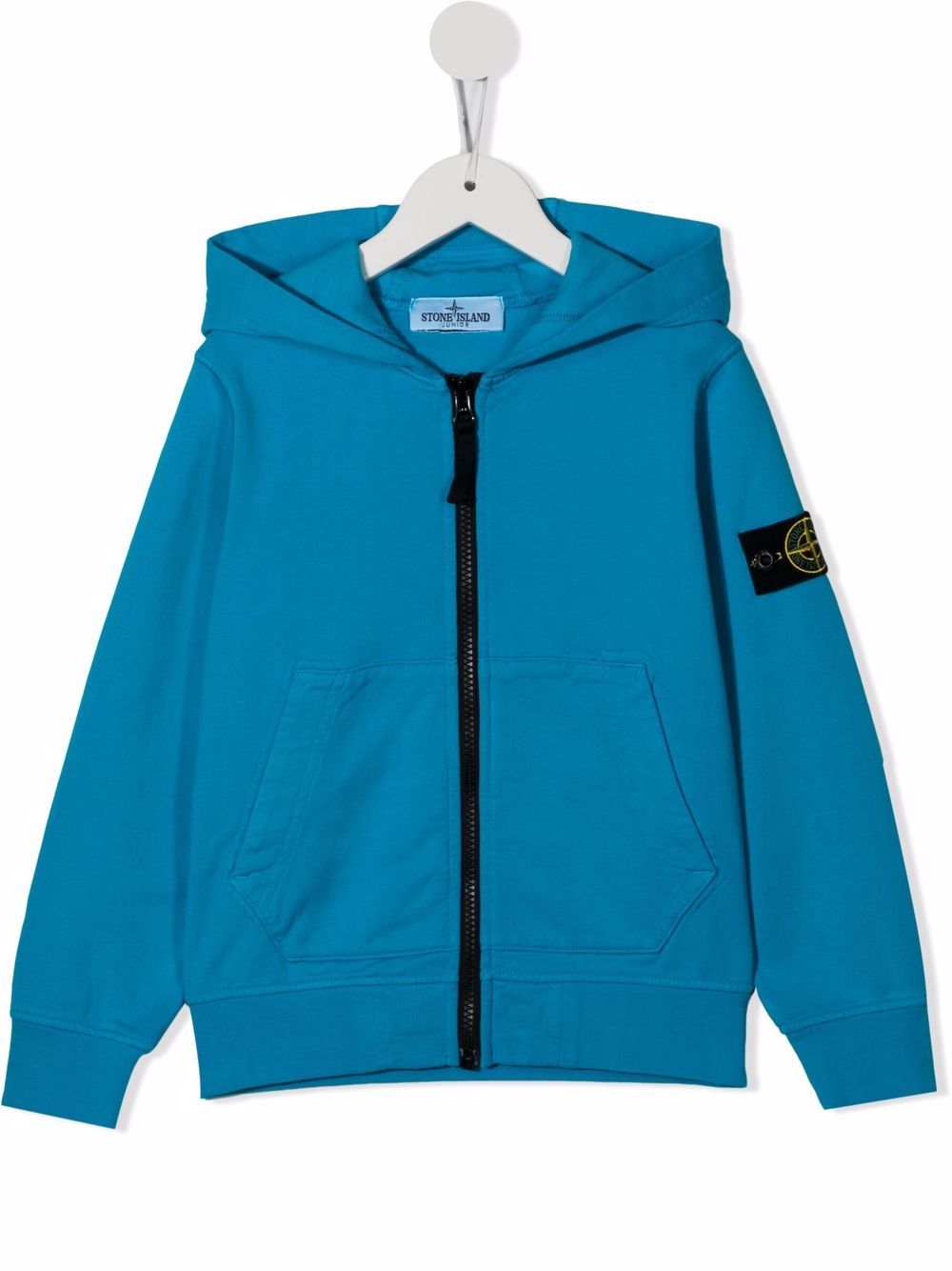 Stone Island Junior 拉链连帽夹克 - 蓝色