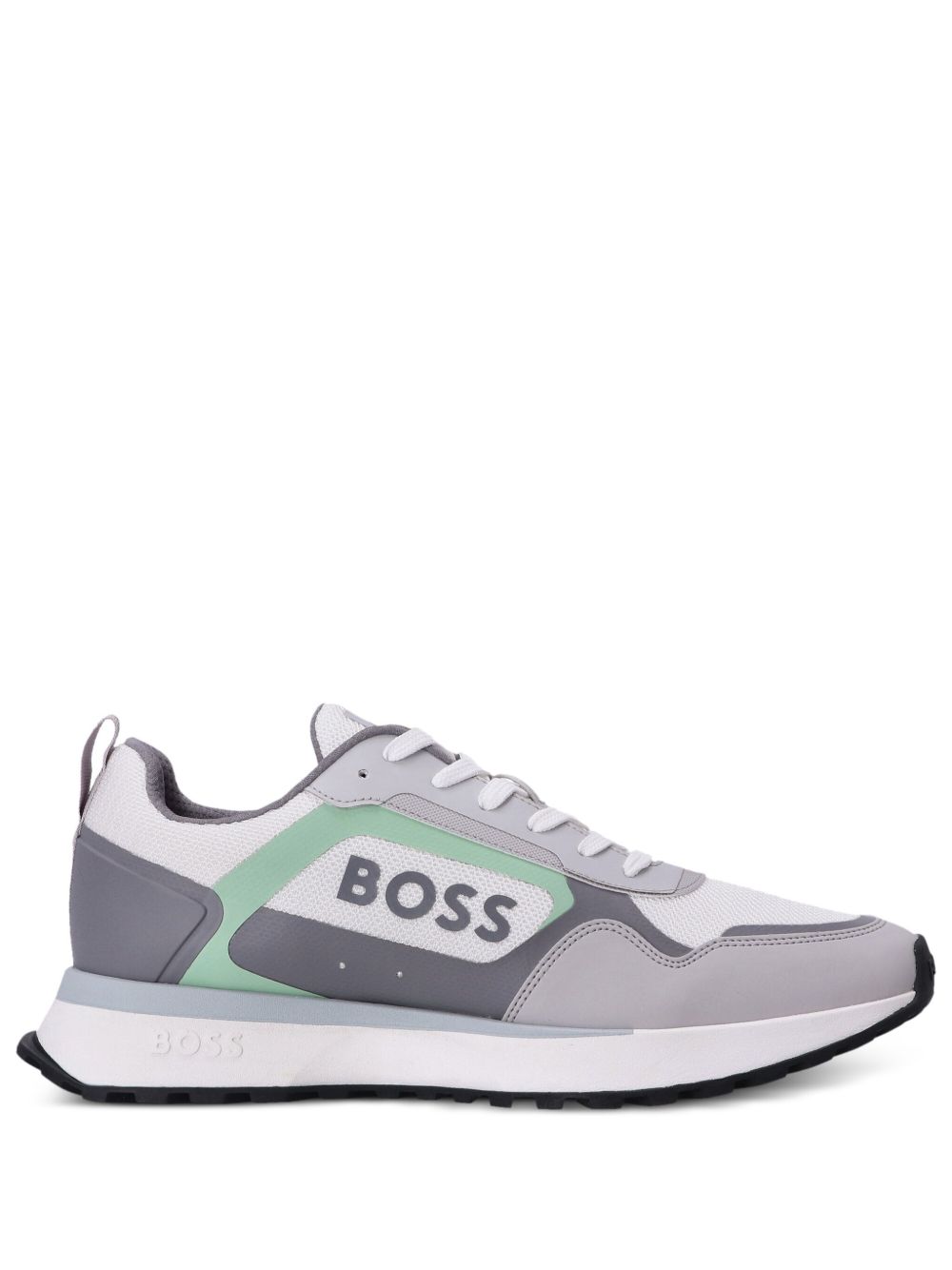 BOSS logo印花网面运动鞋 - 灰色