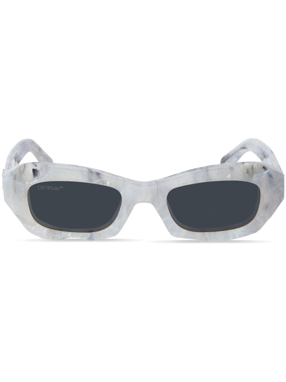 Off-White Eyewear Venezia 长方形框大理石纹太阳眼镜 - 中性色