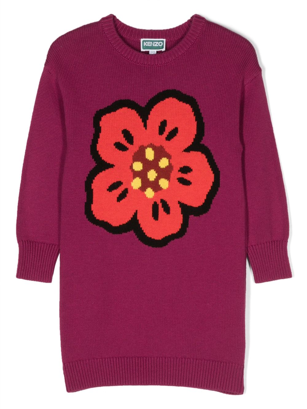 Kenzo Kids Boke Flower 针织连衣裙 - 粉色