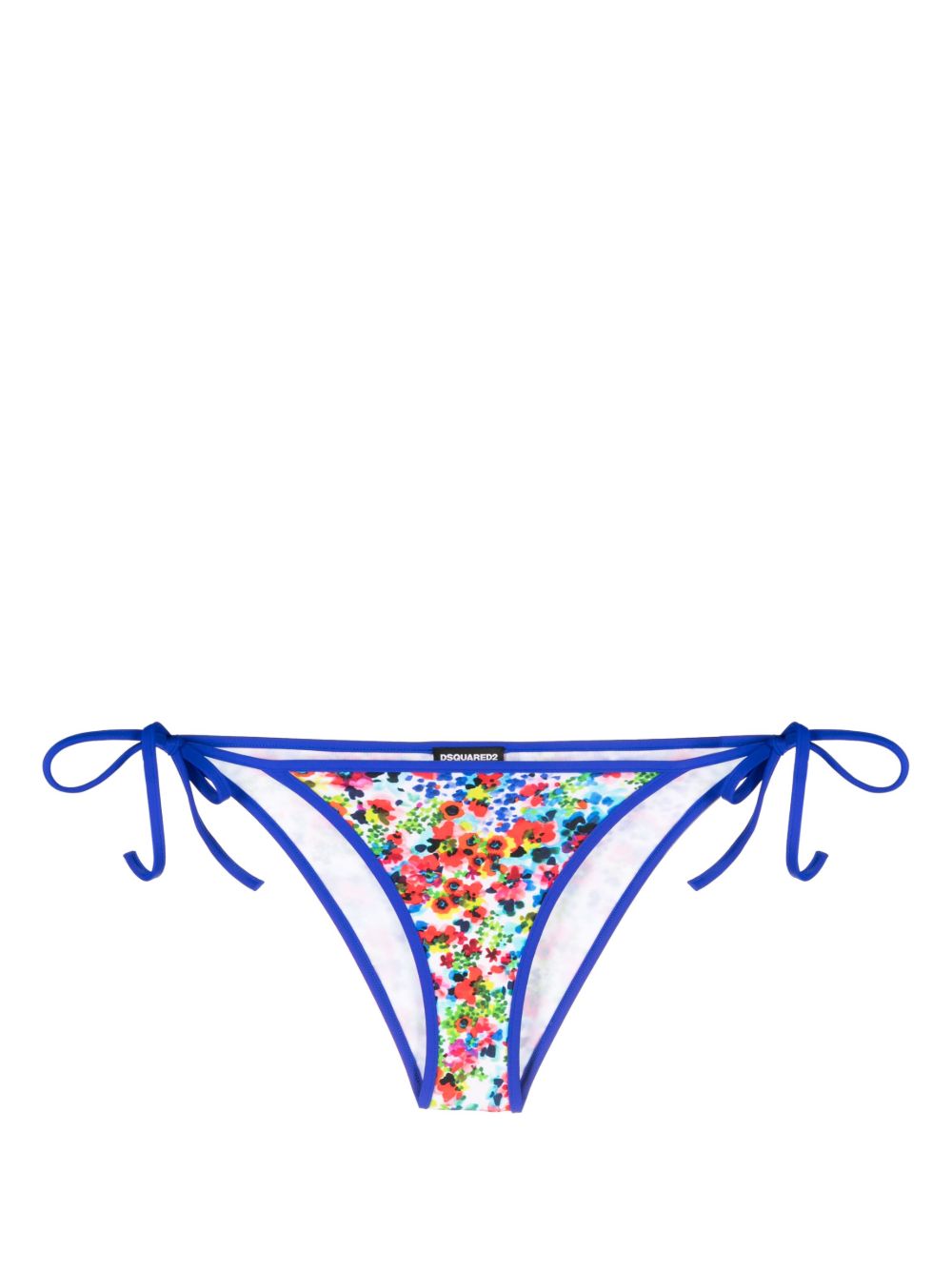 DSQUARED2 花卉印花比基尼三角裤 - 蓝色