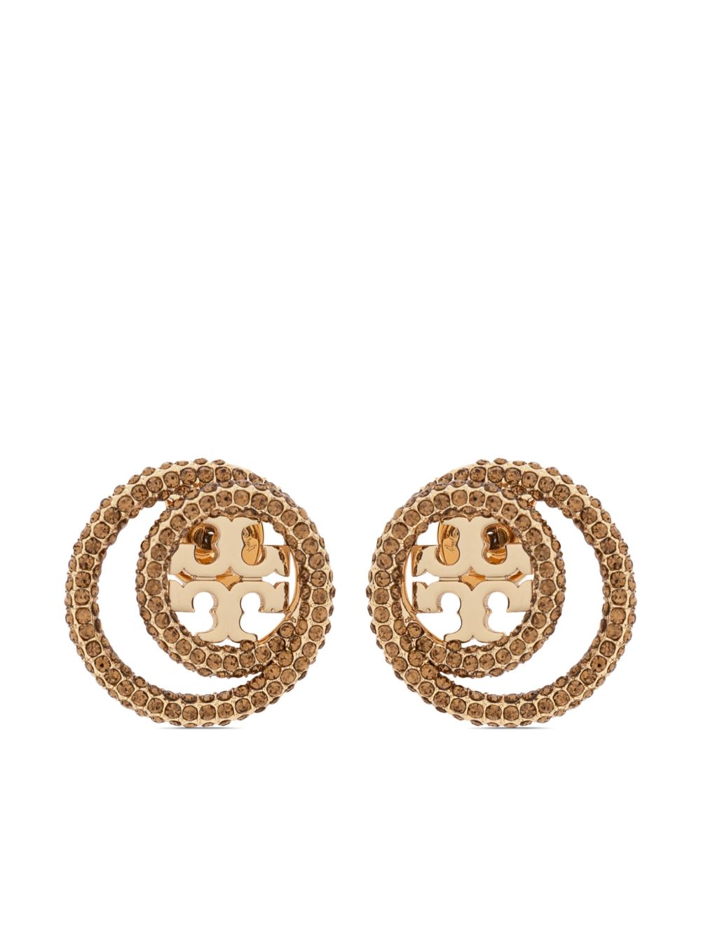Tory Burch 晶饰圈形耳环 - 金色