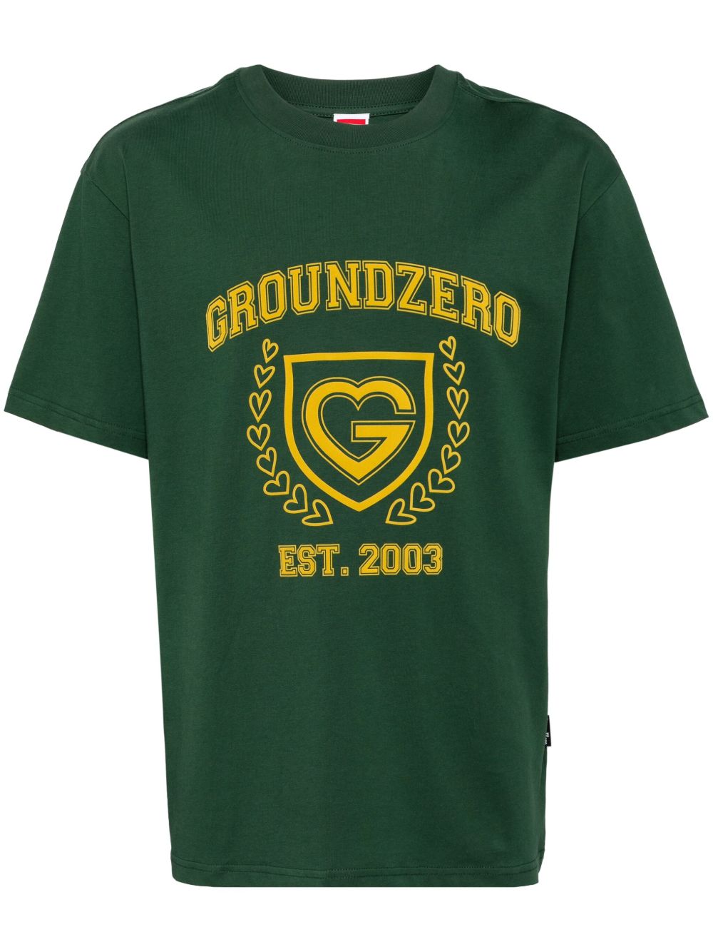 Ground Zero logo印花棉T恤 - 绿色