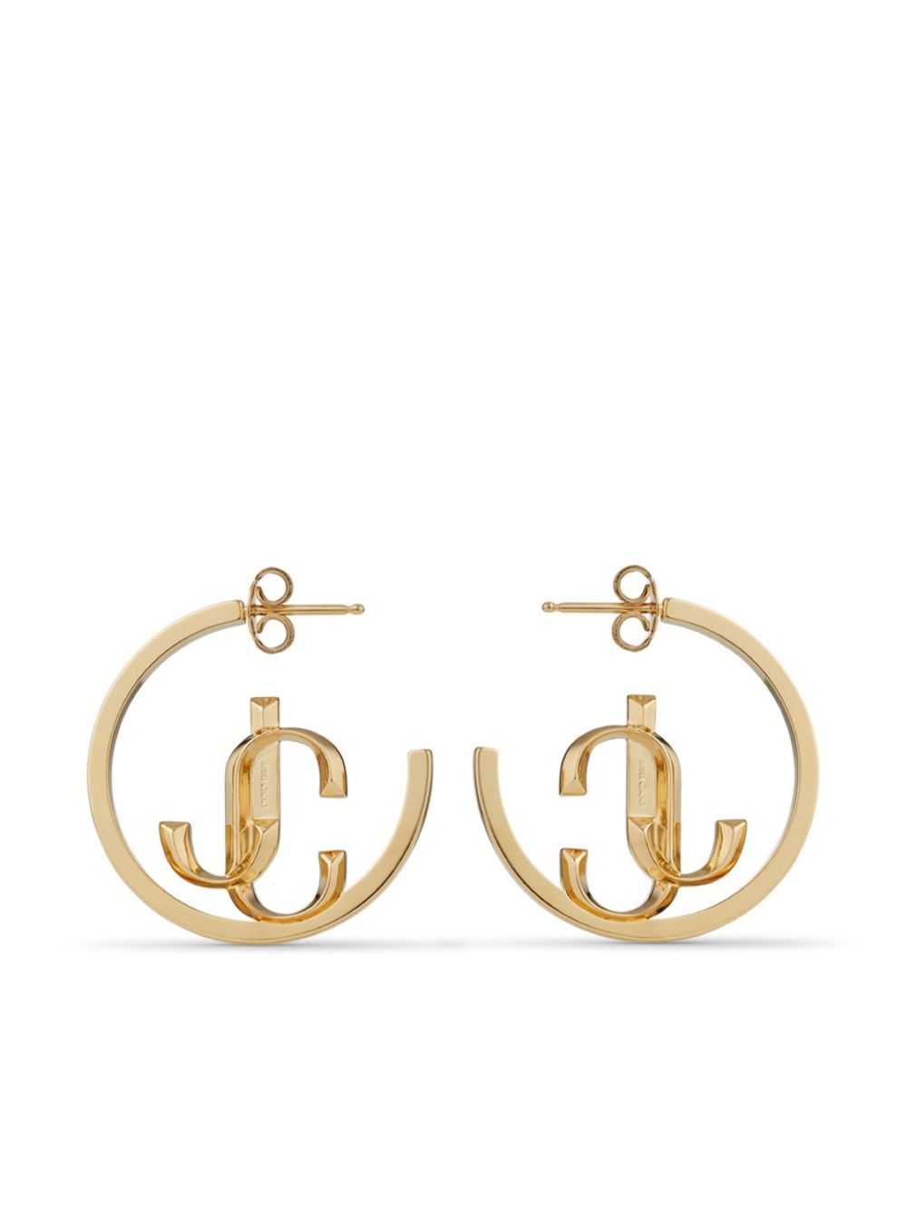 Jimmy Choo logo中号耳环 - 金色