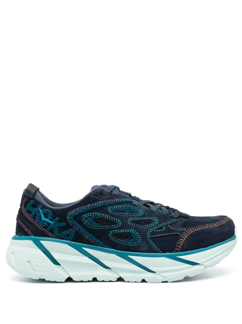 HOKA 植绒logo低帮运动鞋 - 蓝色
