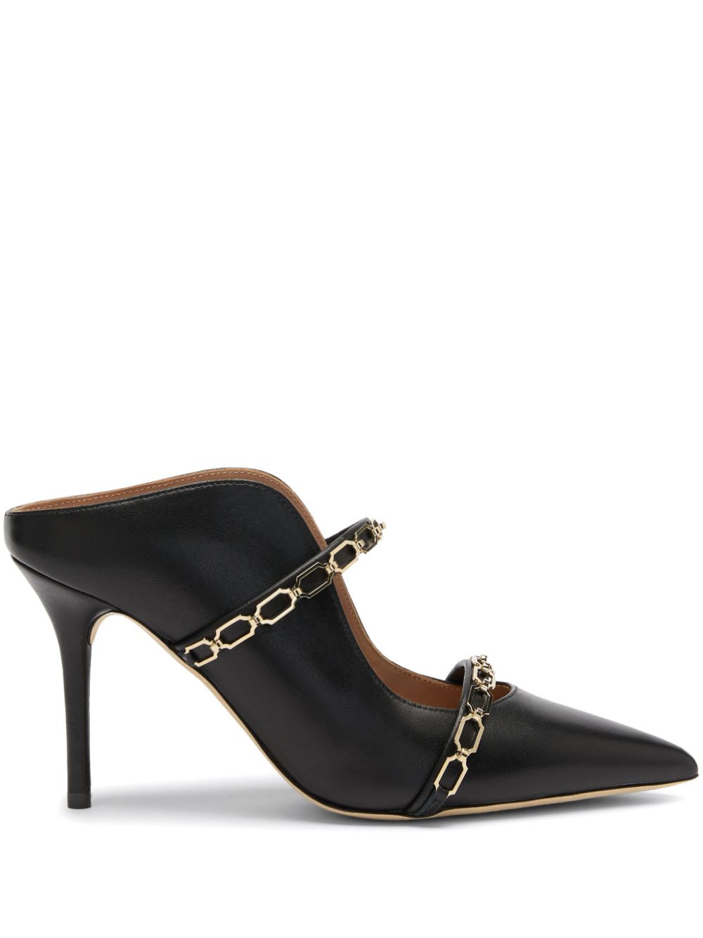 Malone Souliers Maureen 皮质高跟穆勒鞋 - 黑色