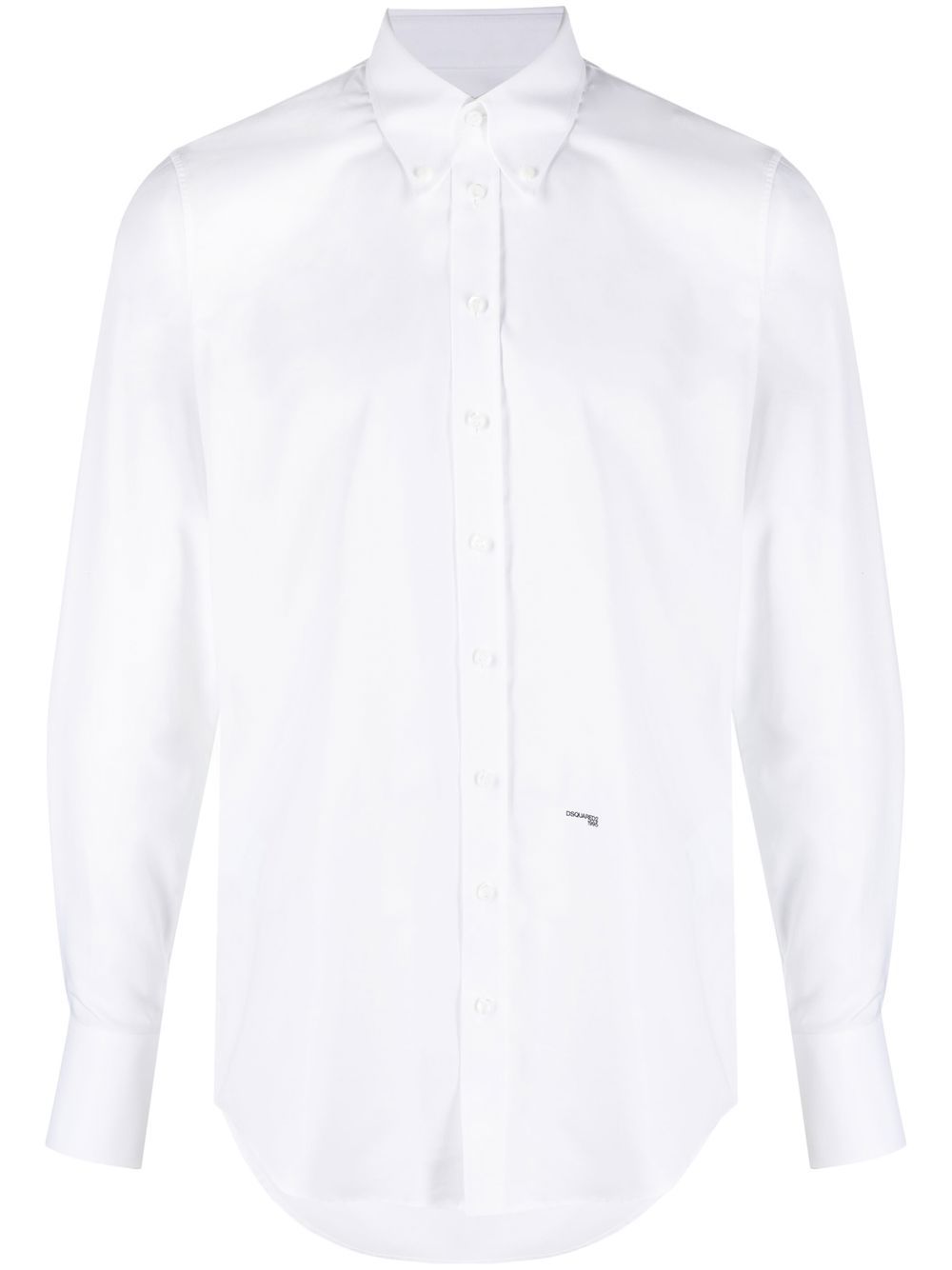 DSQUARED2 logo细节排扣衬衫 - 白色