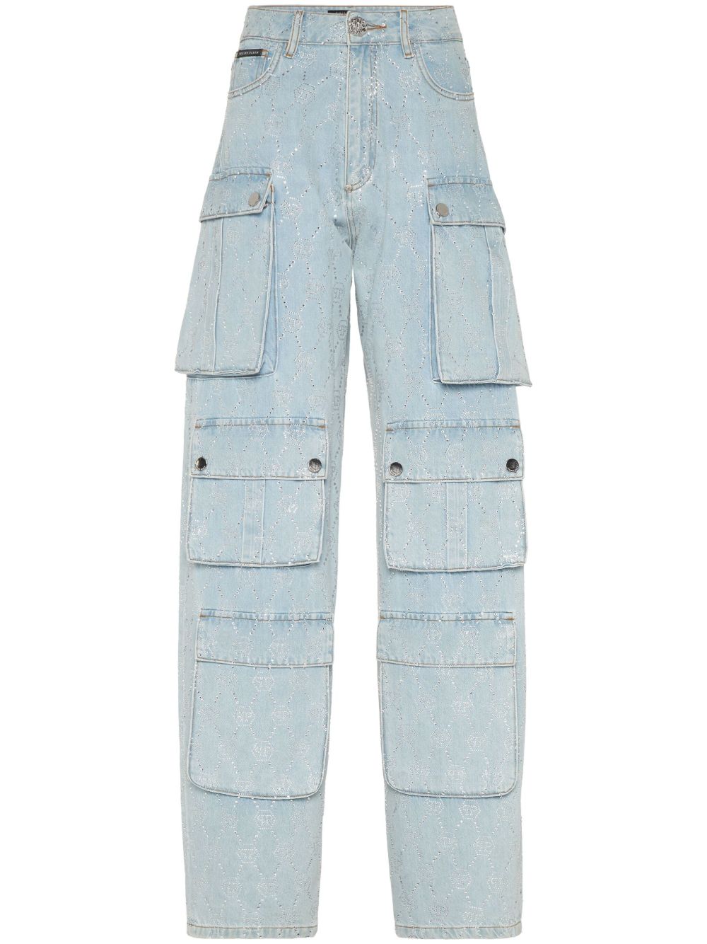 Philipp Plein 经典logo工装牛仔裤 - 蓝色