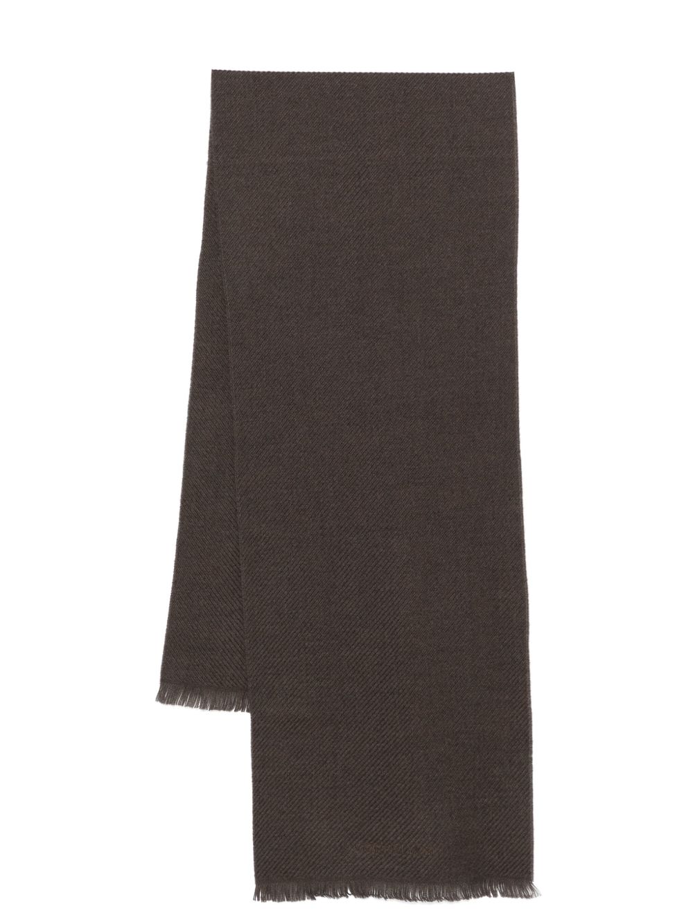 Corneliani logo刺绣围巾 - 褐色