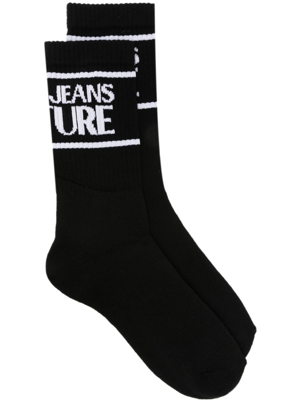 Versace Jeans Couture 嵌花logo针织袜 - 黑色