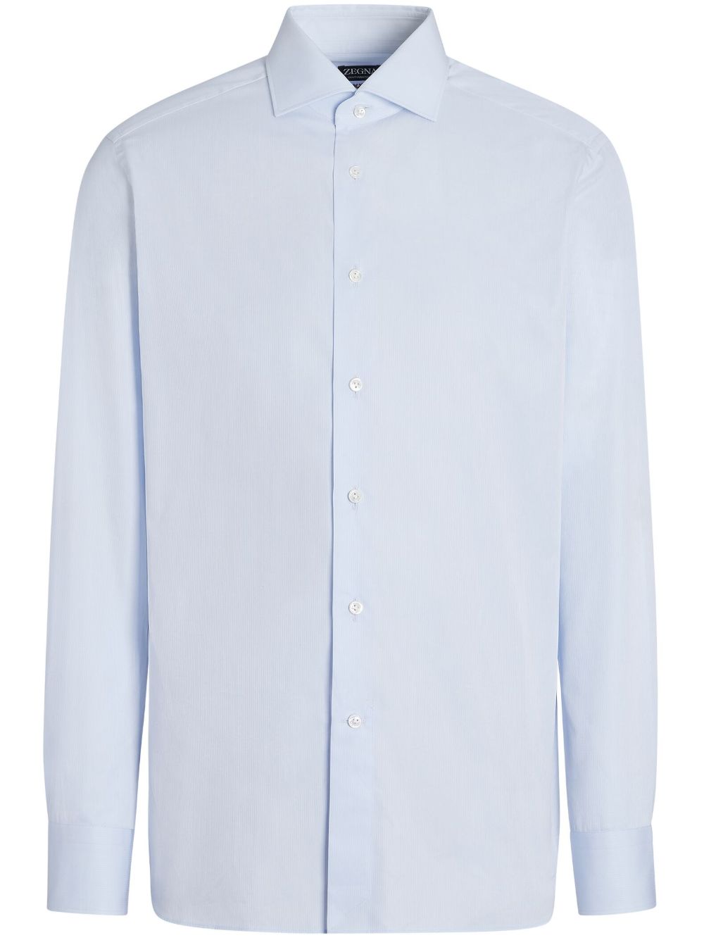 Zegna 细条纹棉衬衫 - 蓝色