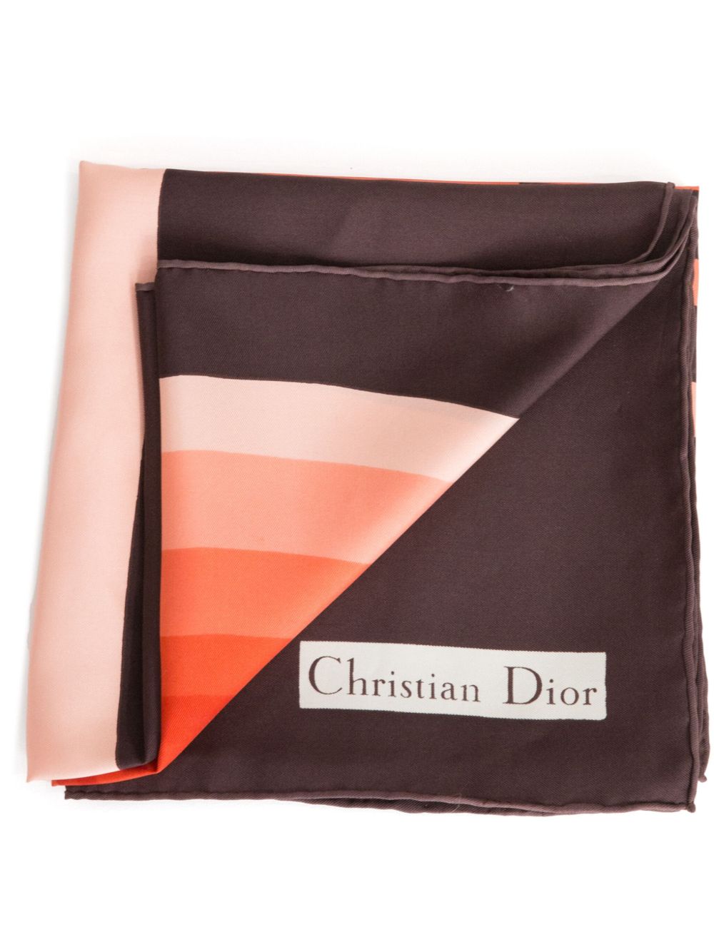 Christian Dior Pre-Owned logo印花围巾（1970年代典藏款） - 褐色