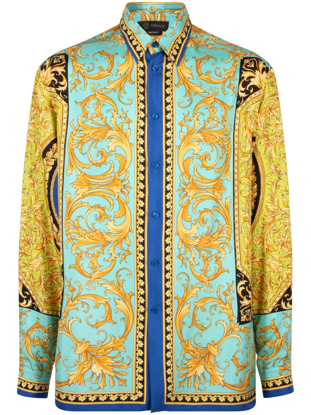 Versace Barocco 印花衬衫 - 蓝色