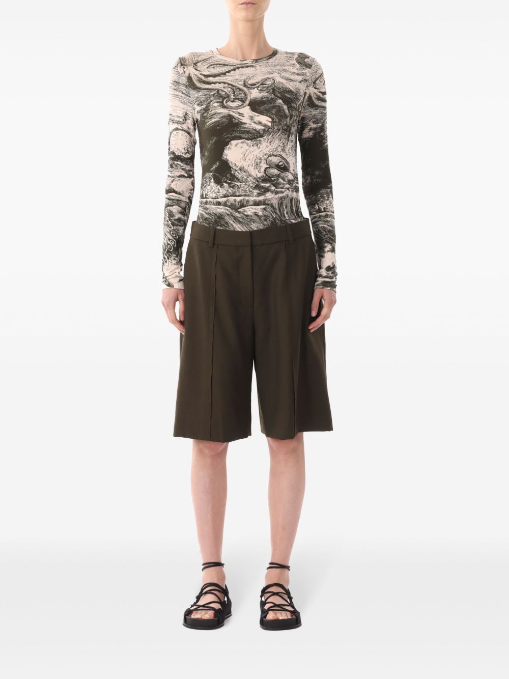 Jason Wu Collection 印花长袖T恤 - 中性色