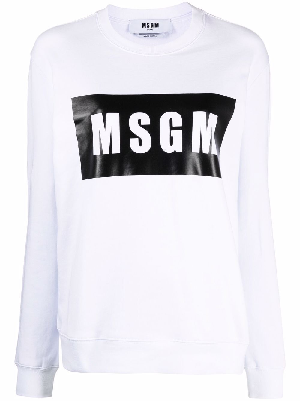 MSGM logo印花圆领卫衣 - 白色