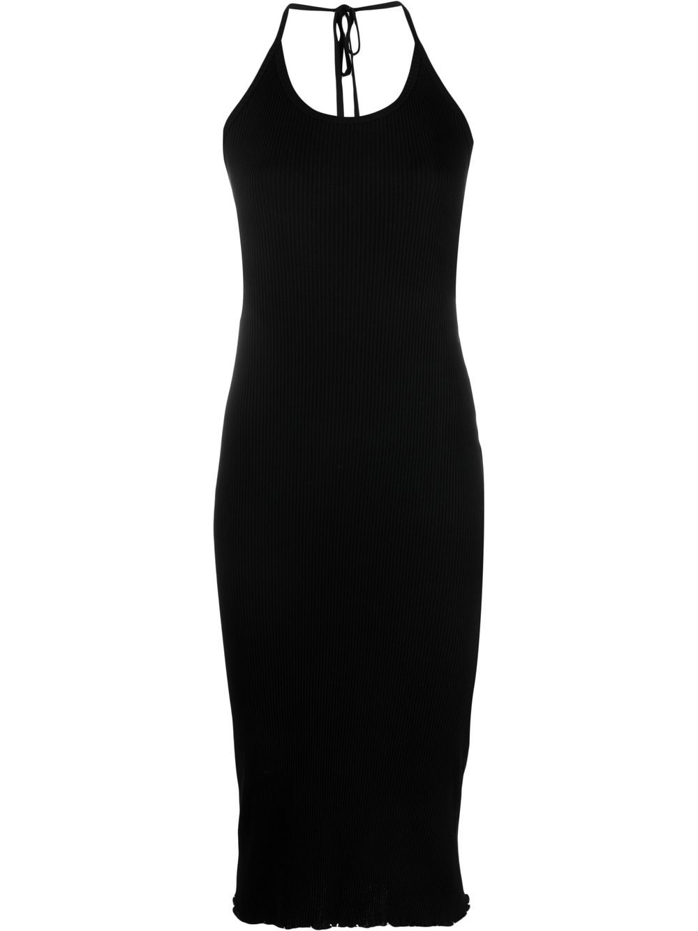Filippa K 罗纹挂脖中长连衣裙 - 黑色