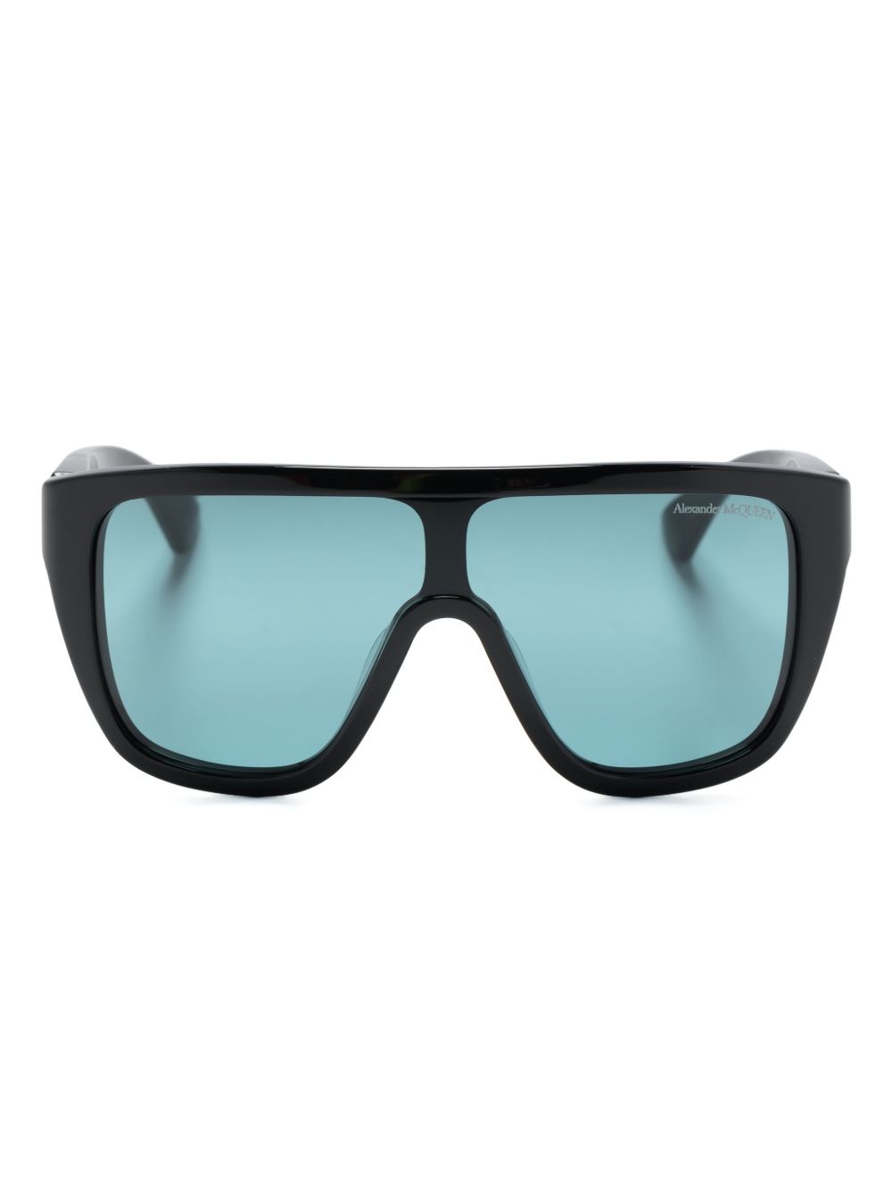 Alexander McQueen Eyewear 骷髅头细节有色镜片太阳眼镜 - 黑色